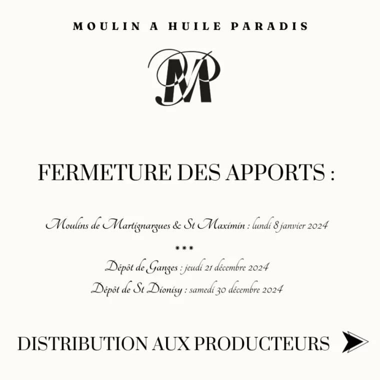 Fermeture de la campagne 2023/2024, Martignargues et à Saint-Maximin, Moulin à Huile Paradis