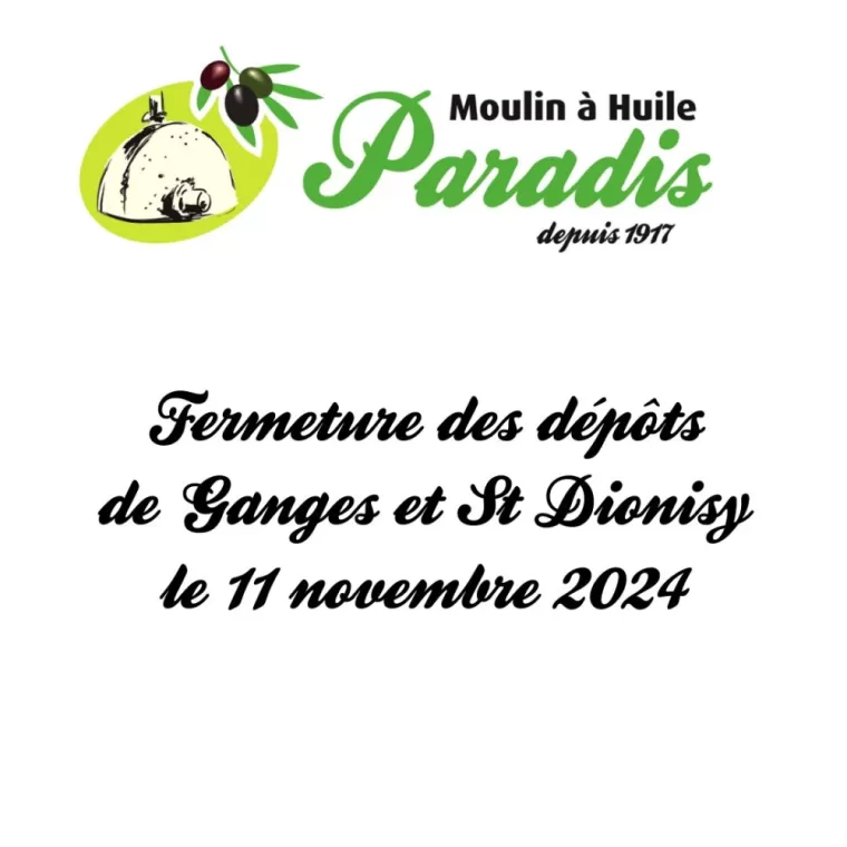 Ouverture jour férié 11 novembre 2024, Martignargues et à Saint-Maximin, Moulin à Huile Paradis